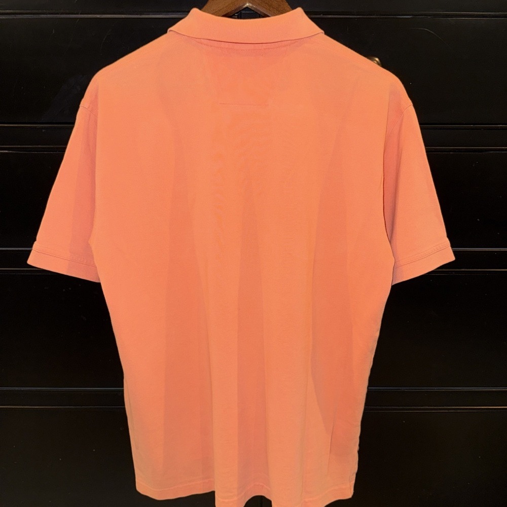 Perlis Crawfish Signature Men's Pique Polo Coral Orange Small Short Sleeve Read - Picture 6 of 9